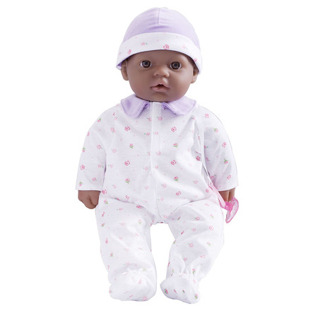 JC TOYS La Baby Soft 16in. Baby Doll, Purple with Pacifier, African-American 15031